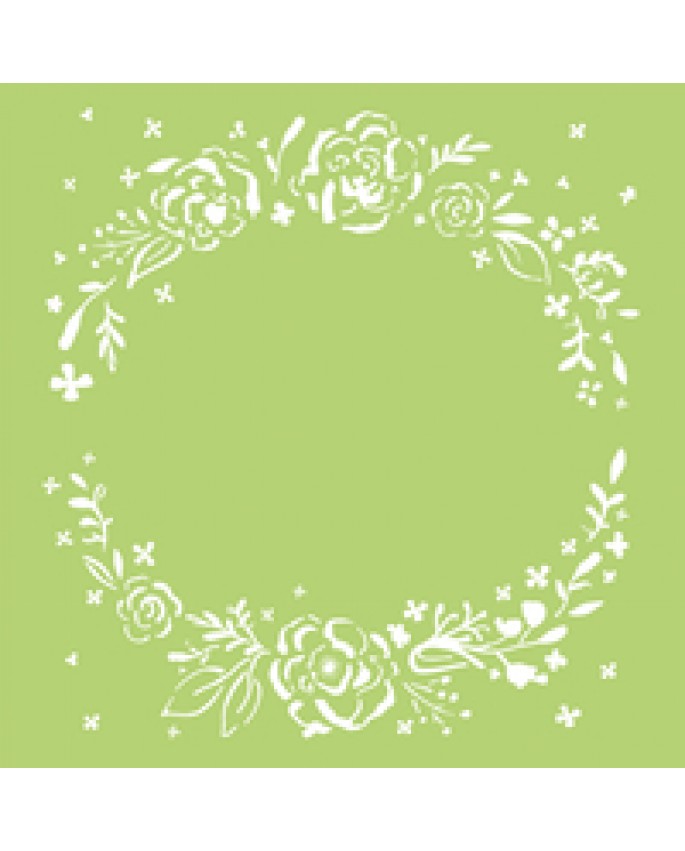 Floral Wreath 6x6 Template IT434