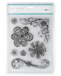Doodled Flowers Clear Stamps